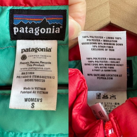 Patagonia Down Sweater Vest Small Maraschino Red Pink 800-fill-power down S - Picture 3 of 13